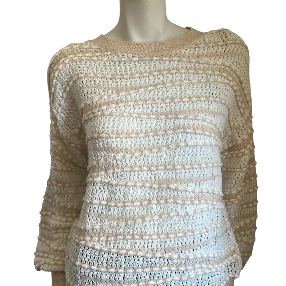 Anthropologie Open-Stitch Checkered Sweater Size Small - Picture 7 of 13